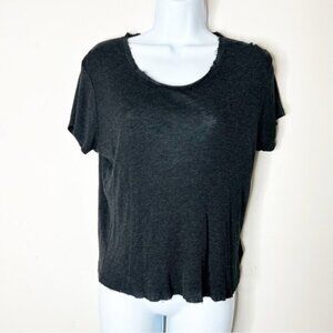 Joe’s Jeans Women's T-shirt Tee short sleeve crew neck relaxed fit Heather Black